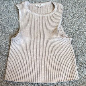 Skies Are Blue Tan Ribbed Muscle Tee Sleeveless